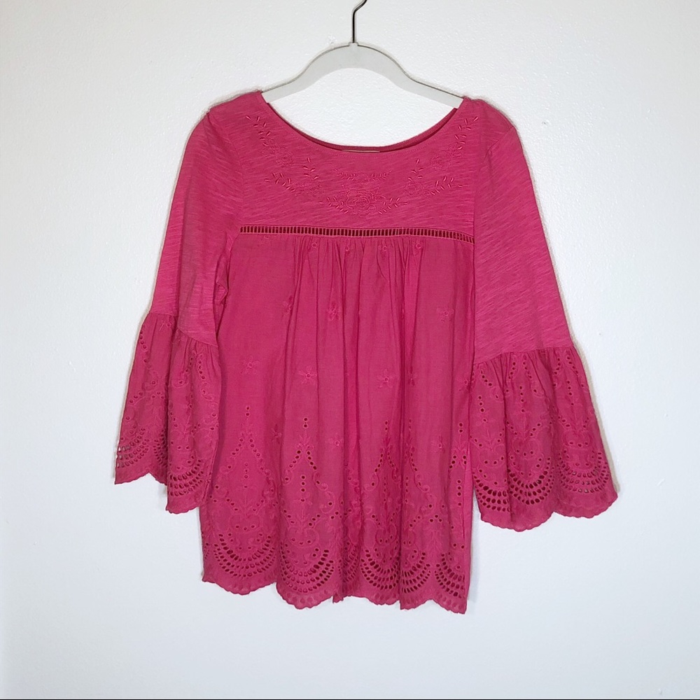 Cupio blouse pink 3/4 sleeve bell sleeve S